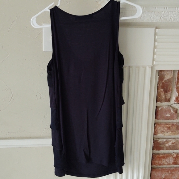 THE Limited | Navy Sleeveless Ruffle Shirt - Picture 4 of 6